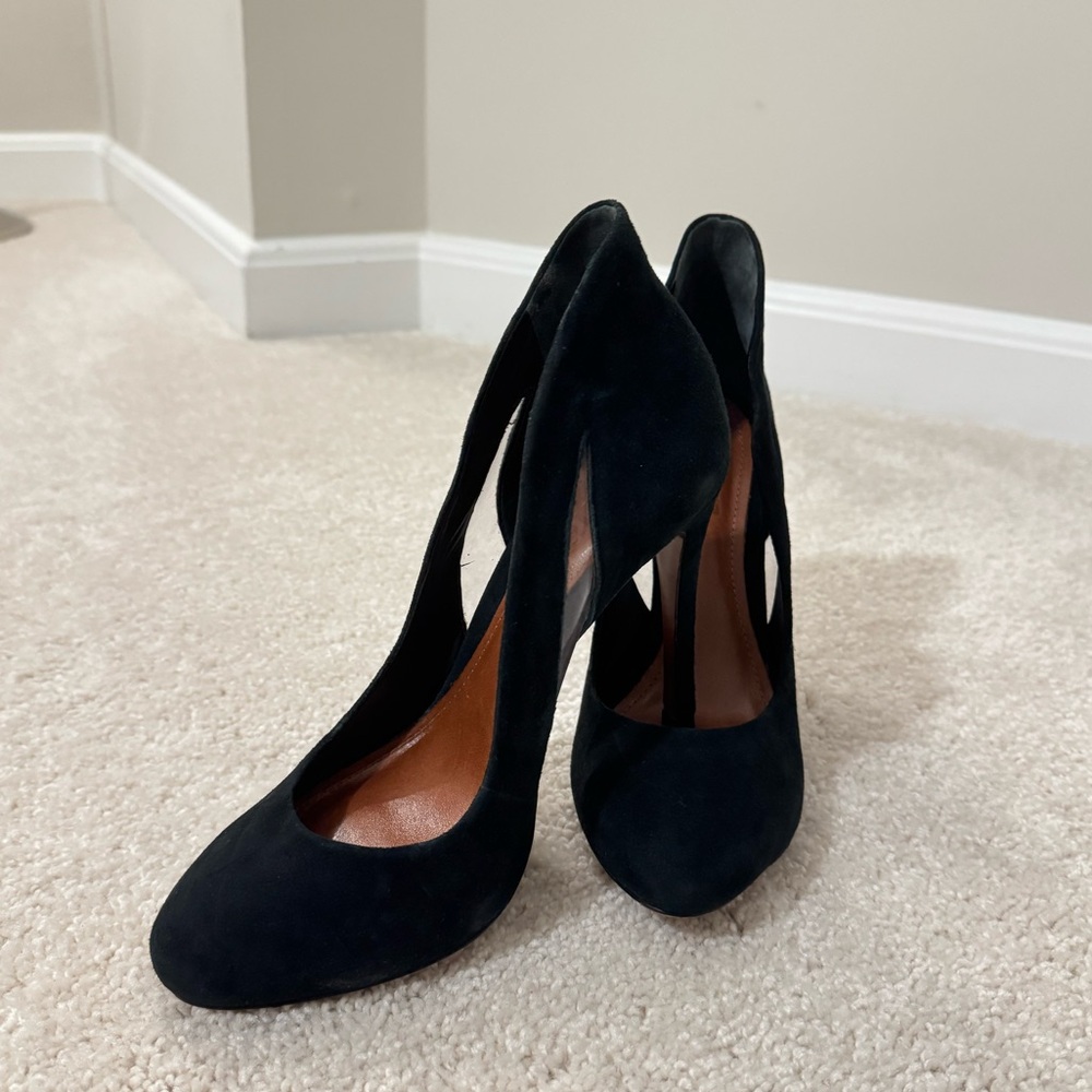 SCHUTZ Black Suede Stiletto Heels Pumps